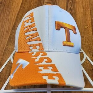 Vintage Tennessee Vols Hat Cat Adult Fitted L/XL White Stretch Adidas Y2K